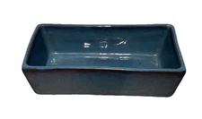 Teal Glazed Bonsai Succulent Planter Pot Rectangle Ceramic