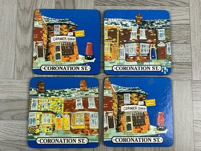 Coronation Street Untersetzer - Korkrücken - 4er Set - Eckladen