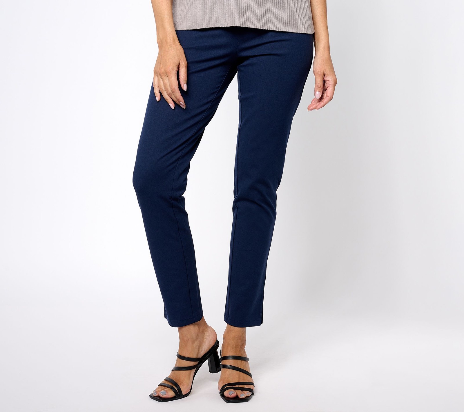 Isaac Mizrahi Live! Women's Petite Pants 10P Stretch High Waisted Black A612253