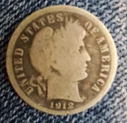 1912 D Denver Mint Barber Dime