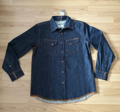 Nudie Jeans, Langarm Jeans Hemd Gunnar Denim Shirt Dry Streaky M