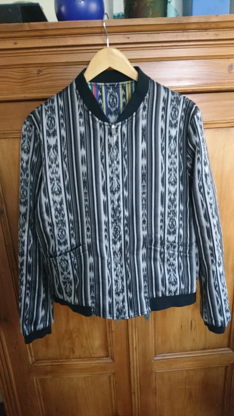 SAINT LAURENT (YSL) RARO Giacca Bomber Saint Laurent Reversibile Ikat 52 M L