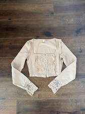 Urban Outfitters Floral Corset Long Sleeve Cottagecore Crop Top Med Cute