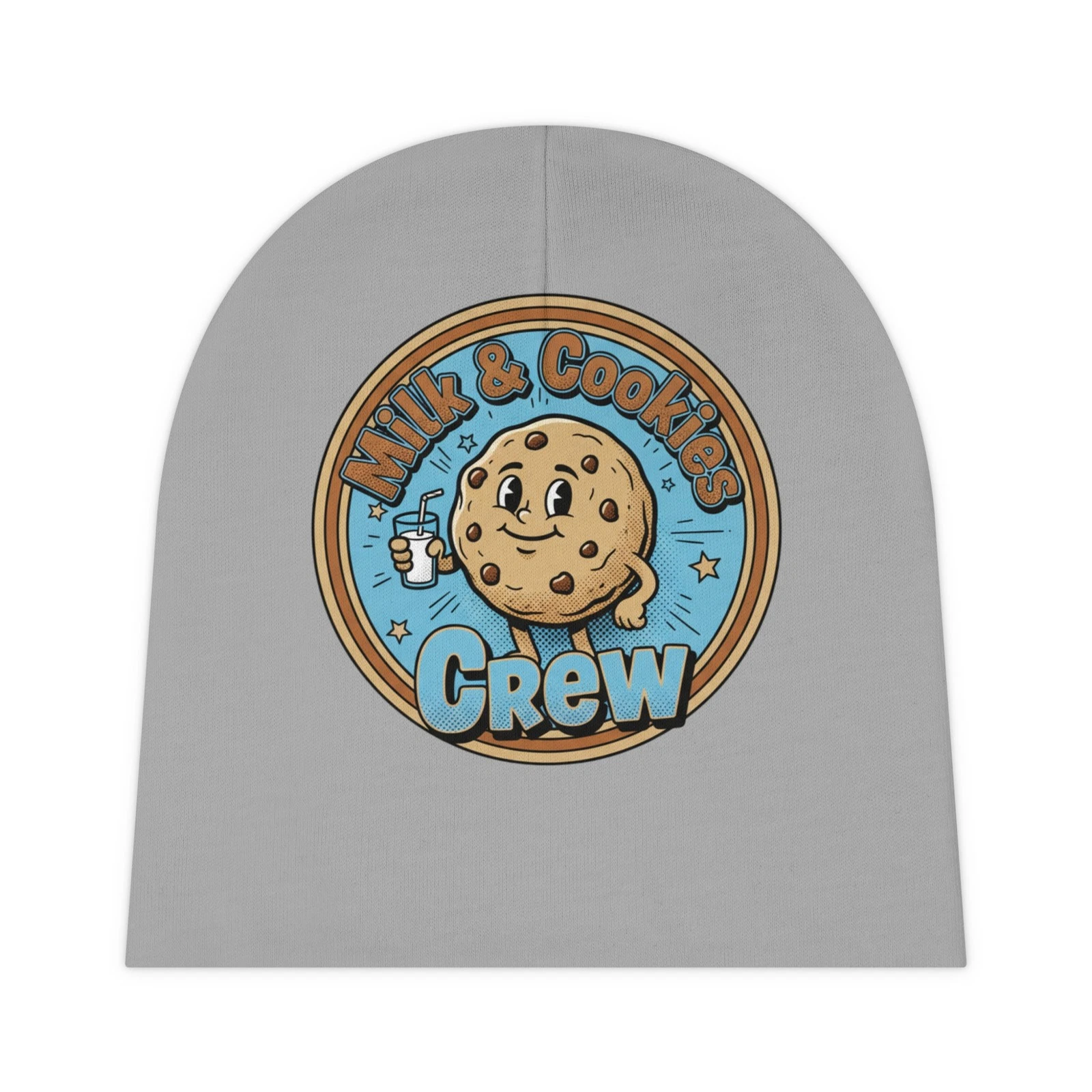 Milk & Cookies Crew Baby Beanie | Cute Cookie Illustration
