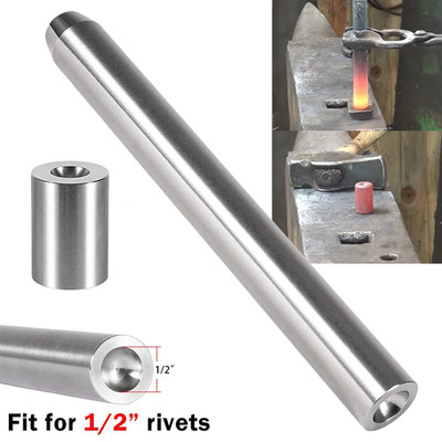 Blacksmith Rivet Doming Punch Bucking Tools Set 1/4'' Shaft 1/2'' Head 5/16'' Dome