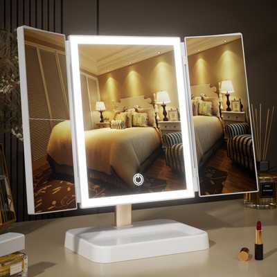 Makeup Mirror Vanity Mirror with Lights, 14.4'' L X 9.1'' W Rechargeable Lighted M