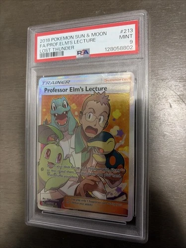 Professor Elm’s Lecture FA 2018 Pokémon Sun Moon Lost Thunder 213/214 PSA 9 MINT