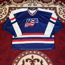 Vintage 1988 CCM Authentic Team USA Hockey Jersey Size XL Olympics Made in USA