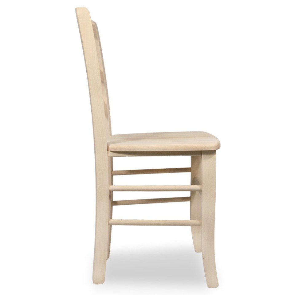 Chaise Modèle Venise Avec Assise En Bois Brut À Vernir Hôtel Restaurant