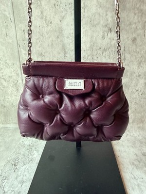 Maison Margiela Glam Slam Merlot Shoulder Clutch Bag Quilted Puffy Leather Rare