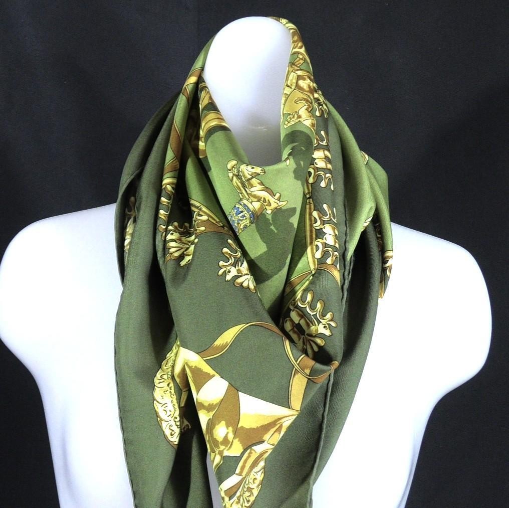 HERMES Carre 90 Silk Scarf D398 QOHKSZ Large Luxury Fashion Accessory
