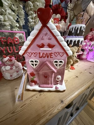 Valentinstag großes Leuchthaus Sammlerstück Deko Neu mit Etikett Muttertag Deko Keramik 