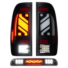 LED Tail Lights Assembly 3rd LED Tail lights 3rd Brake Light Smoked Lens