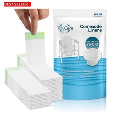 Universal 48 Pack of Commode Liners - Sanitary Solution for Bedside Toilets