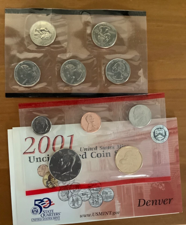 2001 US Mint Set 20 Coin Uncirculated Set Complete Philadelphia & Denver W/ OGP - Image 2 of 4
