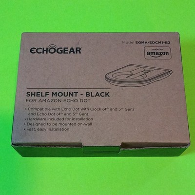 ECHOGEAR Shelf Wall Mount for Echo Dot Gen 4-5. Black EGMA EDCM1 B2