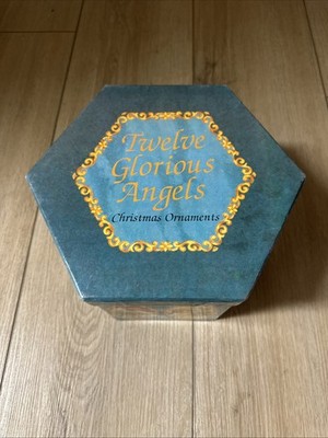 Twelve Glorious Angels Christmas Ornaments 12 Decoupage Balls With Original Box