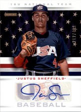 2013 USA Baseball 18U National Team Signatures #18 Justus Sheffield Auto /499 BB