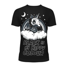 Cupcake Cult T-Shirt Black Is My Happy Colour Unicorn Einhorn Gothic Goth