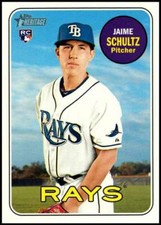 2018 Topps Heritage High Number #558 Jaime Schultz Tampa Bay Rays Rookie Card