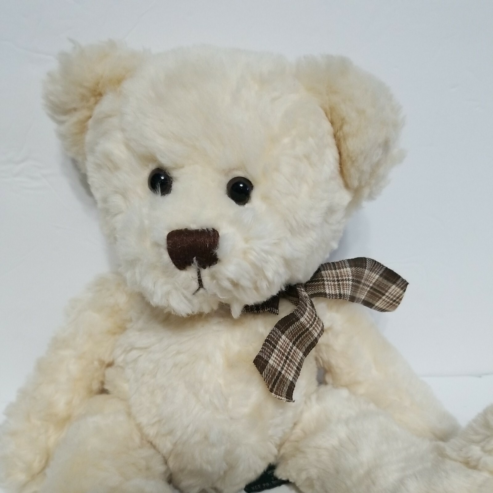 Russ Berrie Caswell Teddy Bear Plush 13" Cream Color Stuffed Animal