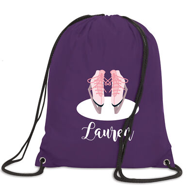 Mädchen rosa Schlittschuhe personalisiert Kordelzug Tasche Schlittschuhlaufen Geschenkidee für Mädchen