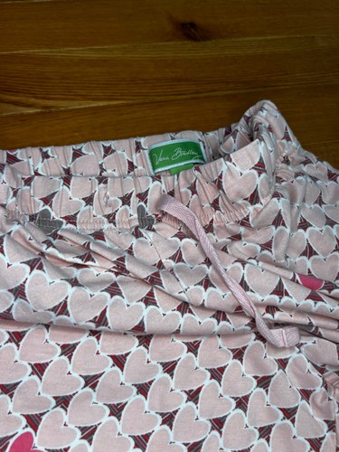 Vera Bradley Women's XS 2 Piece Pajama Set Pink Hearts Short Sleeve Long Bottom - 第 12/12 張圖片