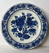 Delft Blauw Hanging Decor Plate Emblematic Holland Flowers Hand Painted