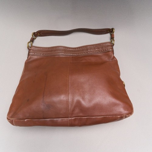 Talbots Large Brown Leather Shoulder Bag Handbag Tote Pockets 12 x 15 ins - Picture 3 of 18