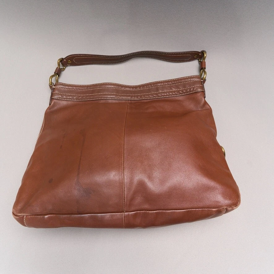 Bolso de Mano Talbots Cuero Marrón Hombro 12x15 Grande Foto 3 de 4