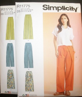 Simplicity Pattern 9753 Simplicity R11775 9753 Misses Pants w Front Inverted Pleat Size 14-22 ...
