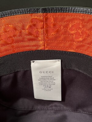 GUCCI GG RETRO ORANGE CAP M MEDIUM OFF THE GRID BUCKET HAT 627115