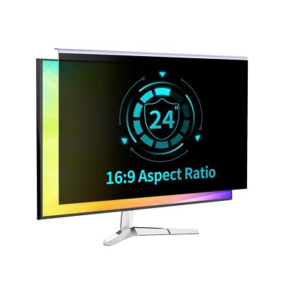 24 Inch Computer Privacy Screen for 16:9 Computer Monitor, Anti-Blue Light Mo...