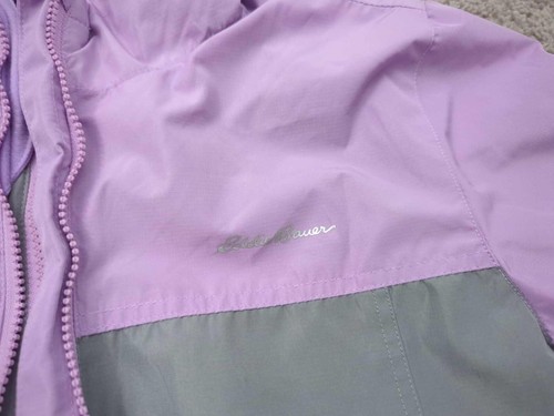 Eddie Bauer Full Zip Jacket Youth Girls 14/16 Purple Hooded Windbreaker Outdoor - Picture 2 of 10