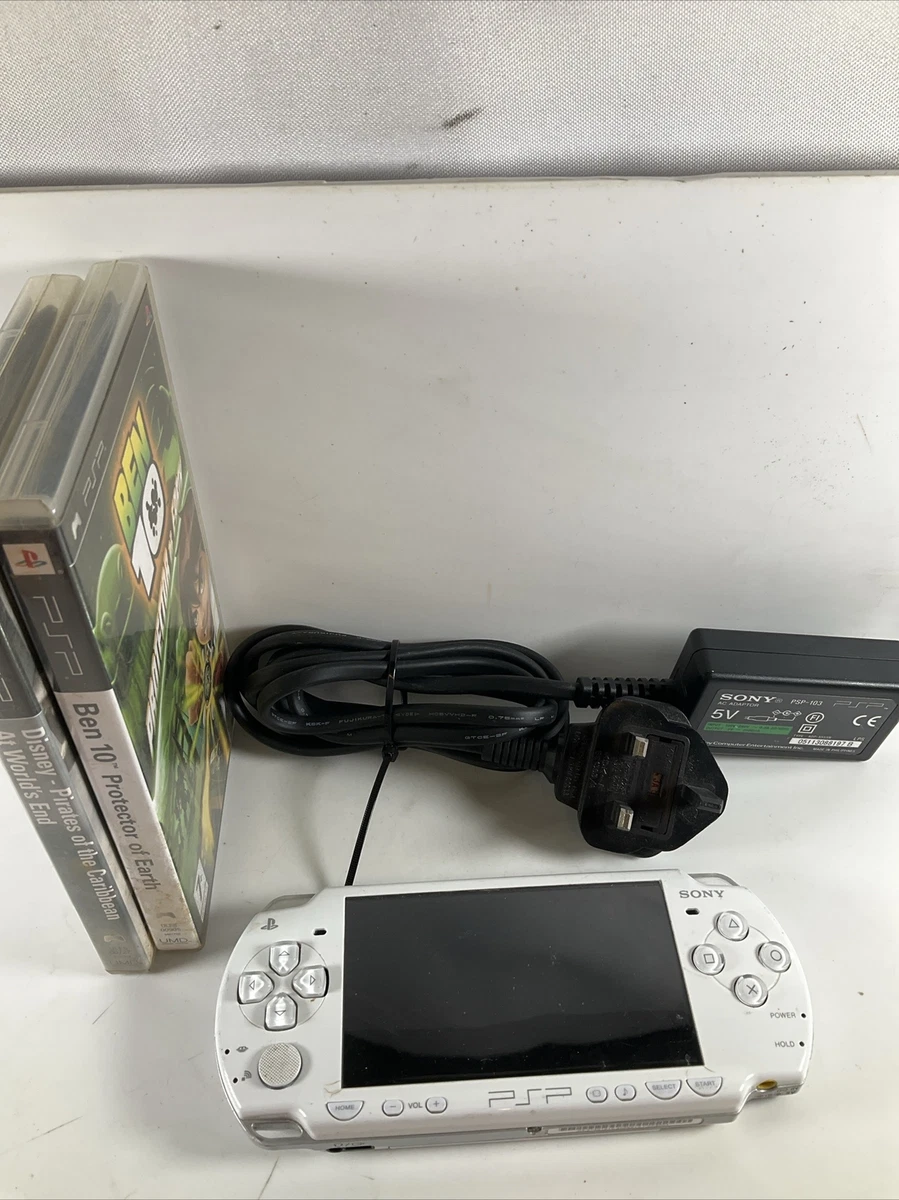 Sony PSP 2003 PlayStation White Handheld Console With Games