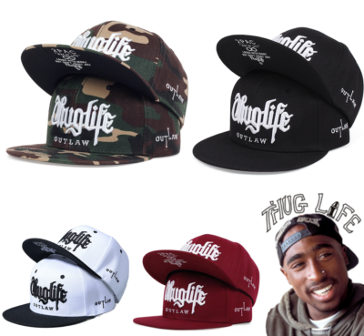 2Pac Thug Life Baseball Cap Hat Tupac Shakur Outlaw Rap Flat Brim