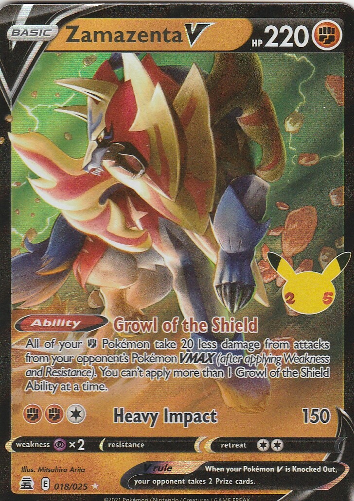 Pokemon Celebrations 25th Anniversary Zamazenta V 18/25 | eBay