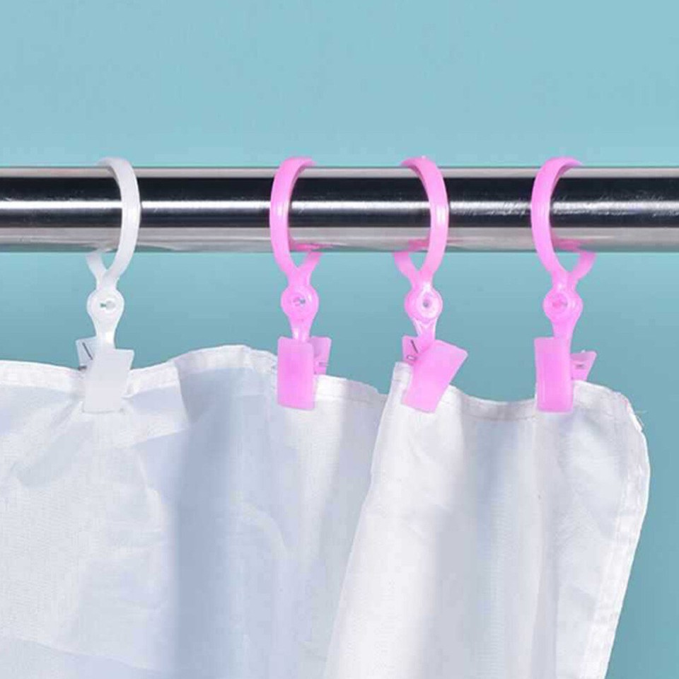 50pcs Curtain Rings with Clips Curtain Clip Rings Drapery Hanger