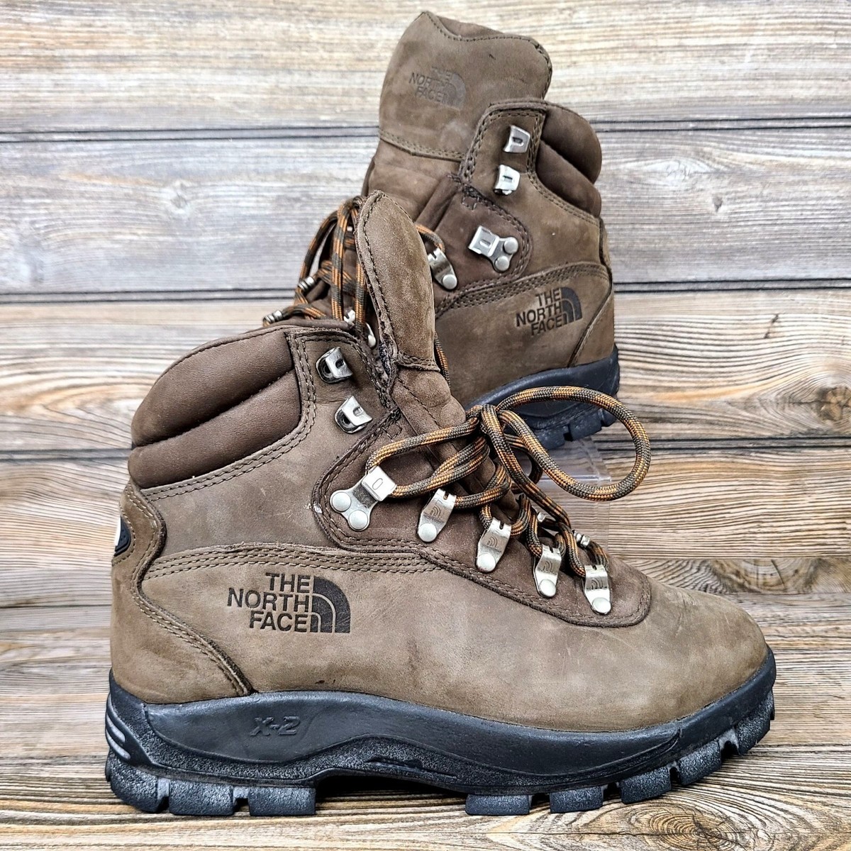 The North Face X2 Brown Leather Waterproof Hiking Boots