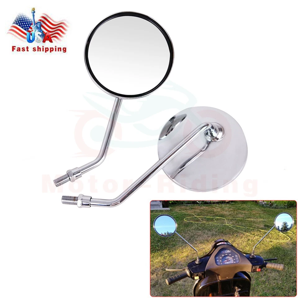 2 Piezas ESPEJOS RETROVISORES CROMADOS CB 100 200/T 250 350 400 500 550 650 750 Foto 4 de 4