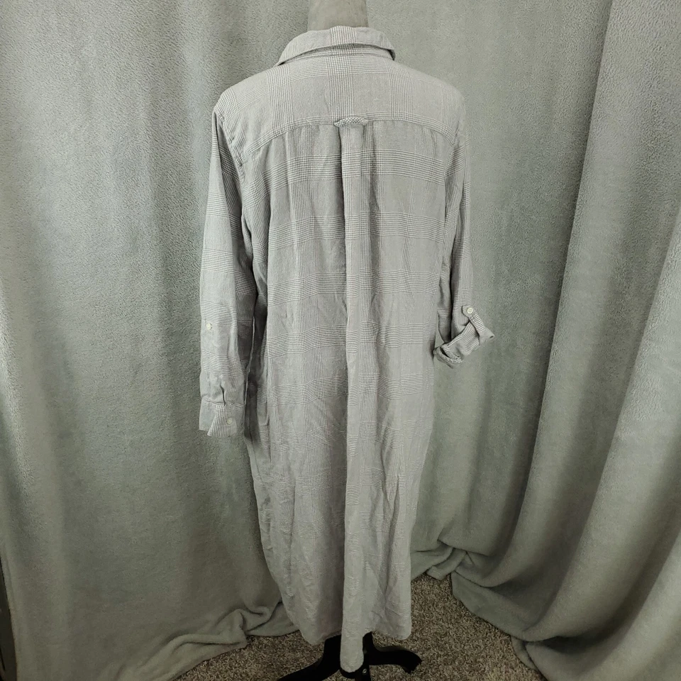 Ralph Lauren LRL Casa Vestido Mujer XL Camisa para Dormir Bolsillos Abotonados Pestaña Enrollable Foto 3 de 4