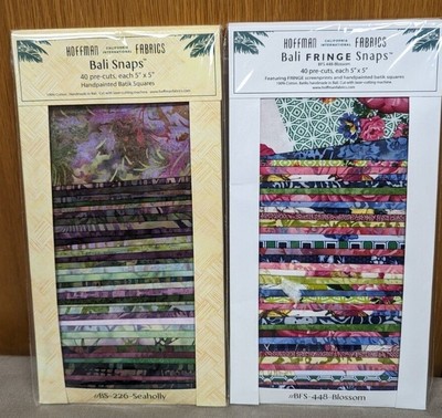 Bali & Bali Fringe Snaps by Hoffman Fabrics - 40 pre-cuts, 5''x5''(sold indl'y)
