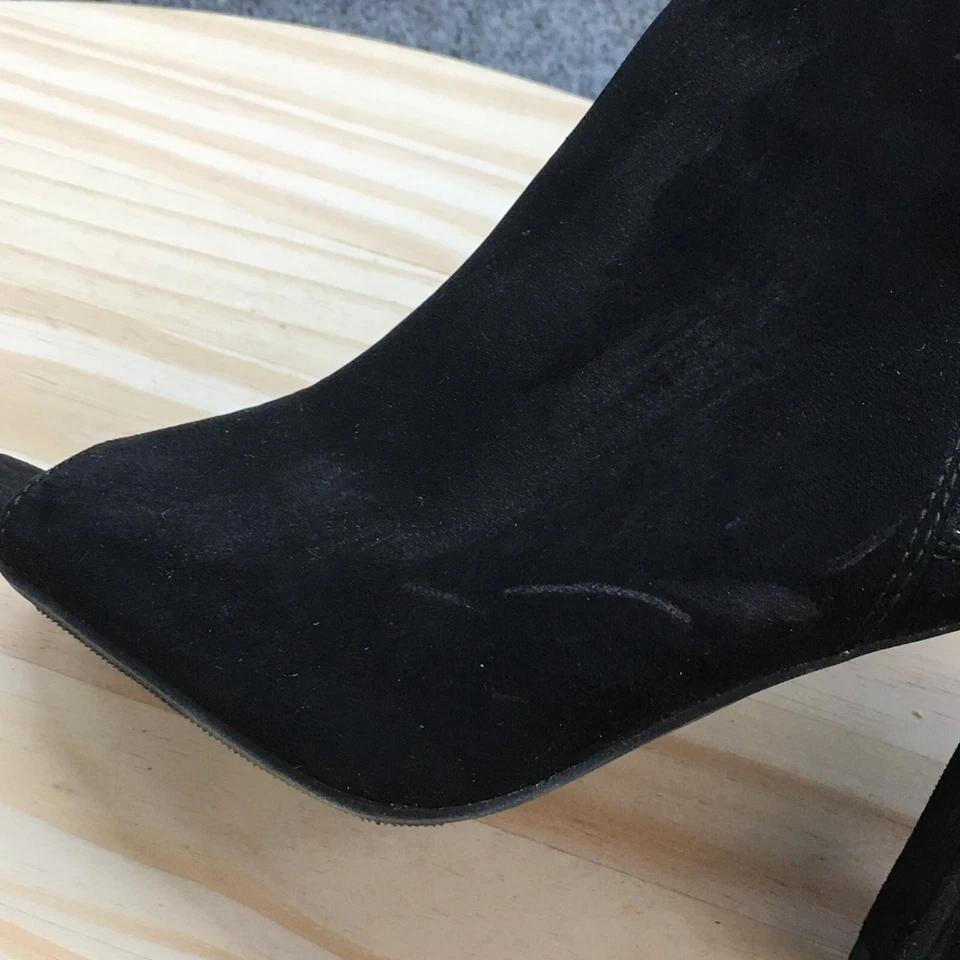 Material Niña Botas Mujer 9M Carena Punta Abierta Lateral Cremallera Tacones Botín Tela Negra Foto 4 de 4