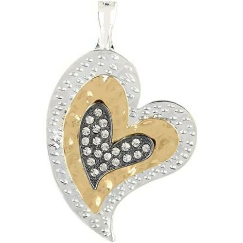Roman Wearable Art Silver & Gold Tone Rhinestone Heart Pendant eBay