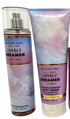 Bath Body Works Lovely Dreamer 24 Hour Cream & Mist Spray 8 oz 2pc Set Gifted