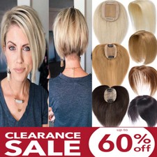 100 Russian Virgin Human Hair Topper Clip In Hairpiece Women Topper Silk Base