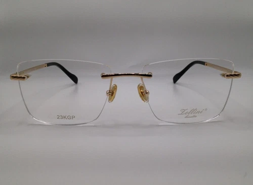 Zellini Lunettes ZL621 C1 23KGP Gold Plated Rimless Eyeglasses Frames 57-18-145