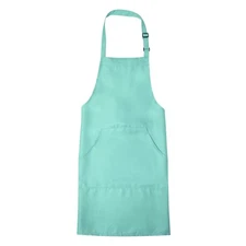 Kitchen Cooking Aprons Adjustable Long Ties Chef Apron with 2 Pockets Light Blue