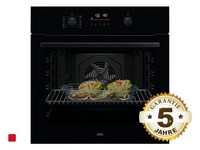 Aeg NBU5P40SK Surroundcook® Pyrolyse Backofen Schwarz Eek:A++ Pizza, Automatik,