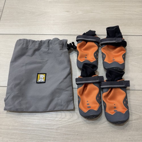 Set of 4 Ruffwear Summit Trex Dog Boots 2.25 in 57mm Orange USED